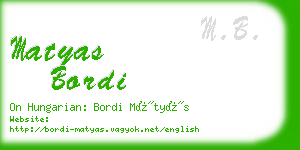 matyas bordi business card